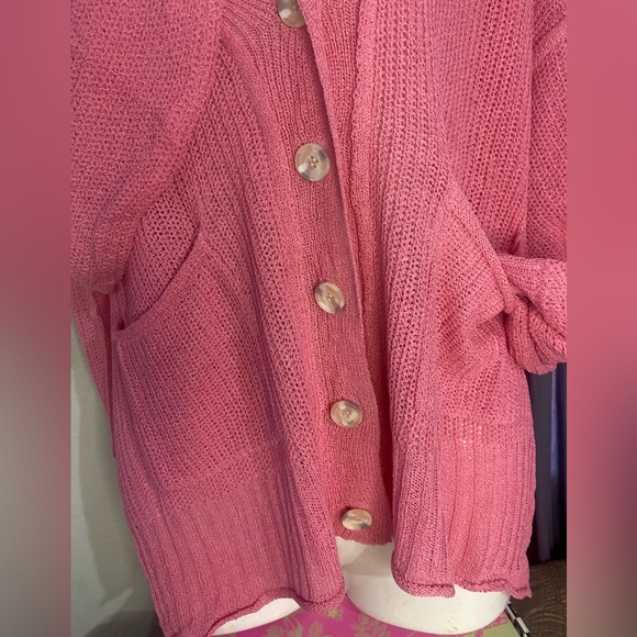 POL Barbie Pink cardigan with placket balloon sleeves and pockets - Picture 10 of 17